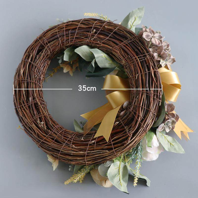 复古香玫瑰绣挂球花环家居婚礼AL-63803门饰墙槟壁花圈饰厂家