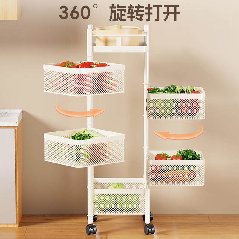 厨房置物架落地厨可移动22437098式多层水果蔬菜收纳架具品调层味