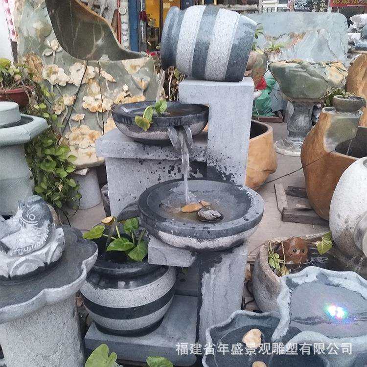 石雕现货 园林广场装饰流水雕塑摆件 鹅卵石雕刻水 城市景观小品