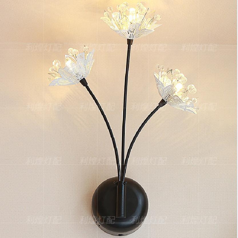 现代简约创意不锈钢蒲公英LED壁灯水晶菠萝珠工艺品LED艺术壁灯