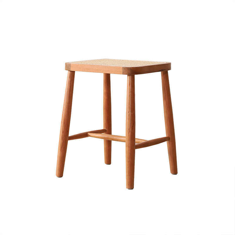 复古藤编妆凳日式原木小户型家用樱桃木小方凳北欧中古风实木凳子,住宅家具,梳妆凳,淘宝优惠券,粉丝福利购,淘宝优惠卷