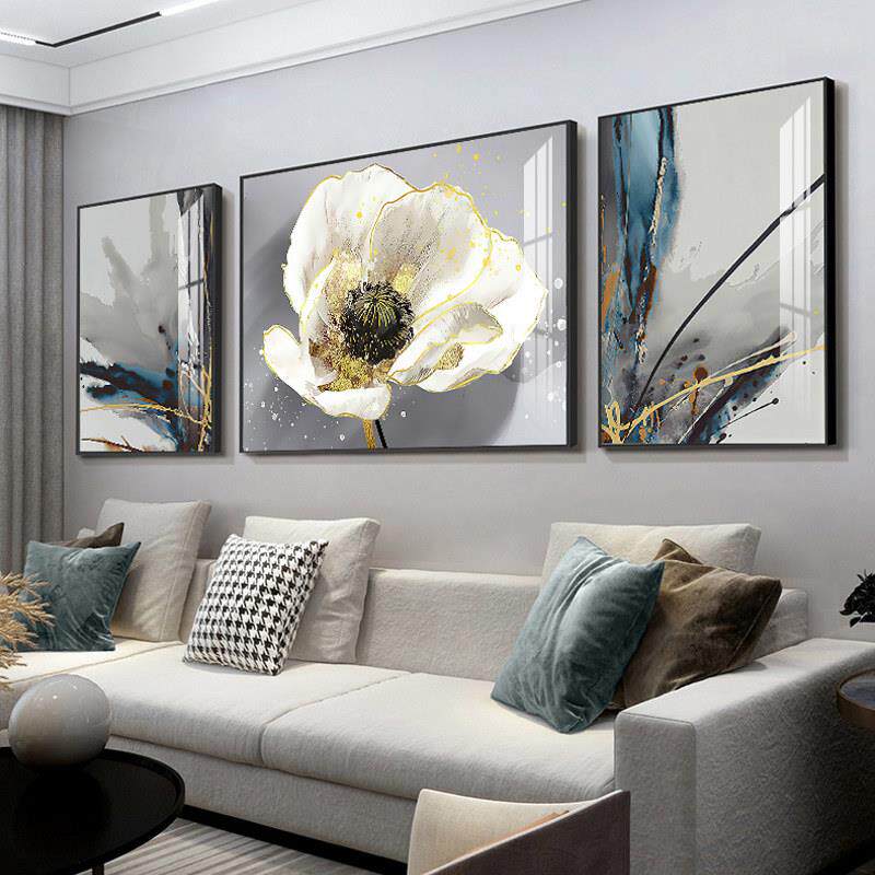 北欧风格客厅装饰画 画沙发背景墙镶钻晶瓷画 画现代简约挂画 画