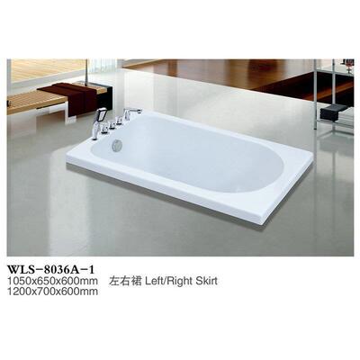 嵌入式亚克力简约成人冲浪按摩缸酒店家用单人浴缸带靠枕8036A-1