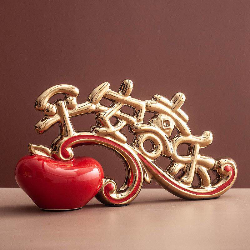 新中式平安喜乐摆件家居装饰品玄关酒柜电视柜桌面办公室乔迁客厅