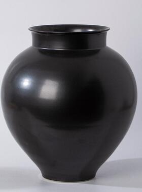 陶瓷花黑白色现简约新中式摆件创意家居软装饰品干花插花器