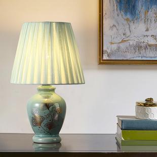 护眼 读陶瓷台灯卧室床头调光LED创意台灯is风n设计师款 正品 小美式