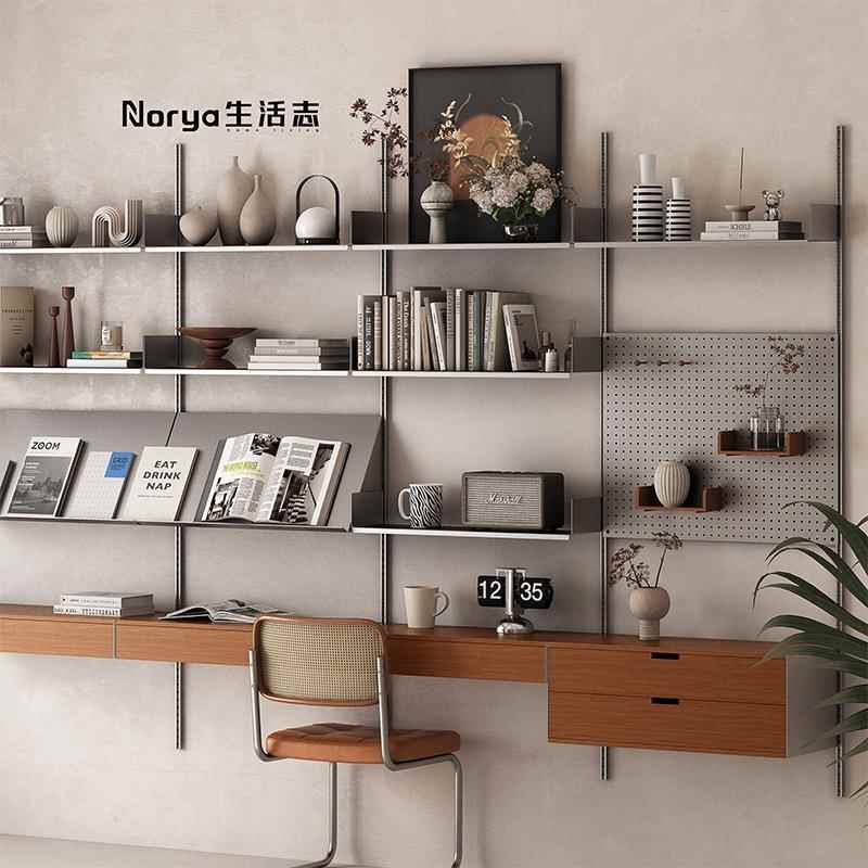 ⭐分层置物架书架壁挂墙上不锈钢打孔收纳架家用陈列架储物架