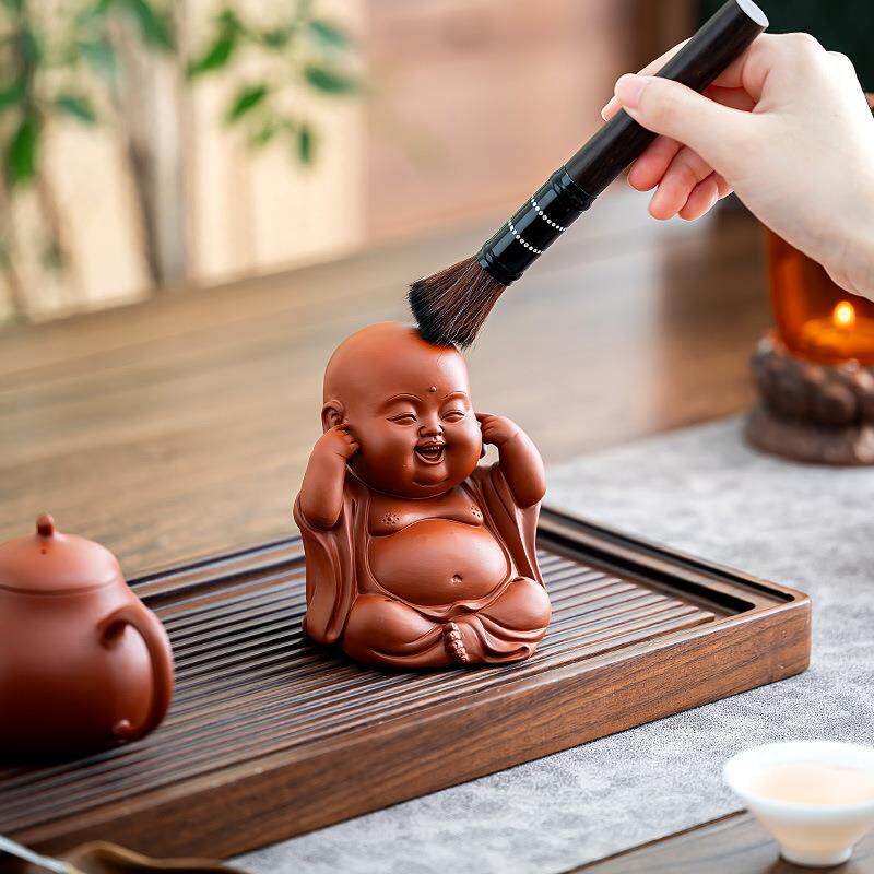 三不小和尚禅意紫砂茶宠精品可养摆件高端古风茶具茶玩茶台装饰