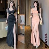 性感夜总店晚礼服桑拿洗浴技师工作服长裙高级感轻奢夜场上班衣服