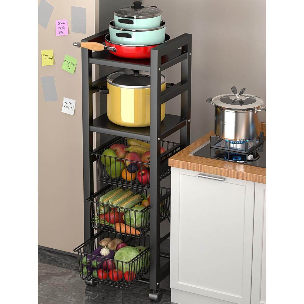 厨房蔬菜置物架落地多层菜篮子收纳架夹缝可抽拉果蔬零食储物架子,厨房/烹饪用具,厨房置物架/置物柜/角架,淘宝优惠券,粉丝福利购,淘宝优惠卷