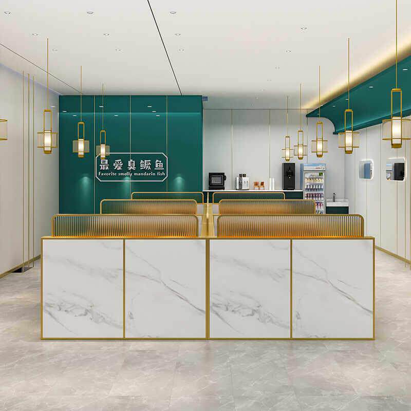 饭厅火锅饭店矮隔断屏风半墙铁艺卡座烧烤奶茶店过道围护栏装饰