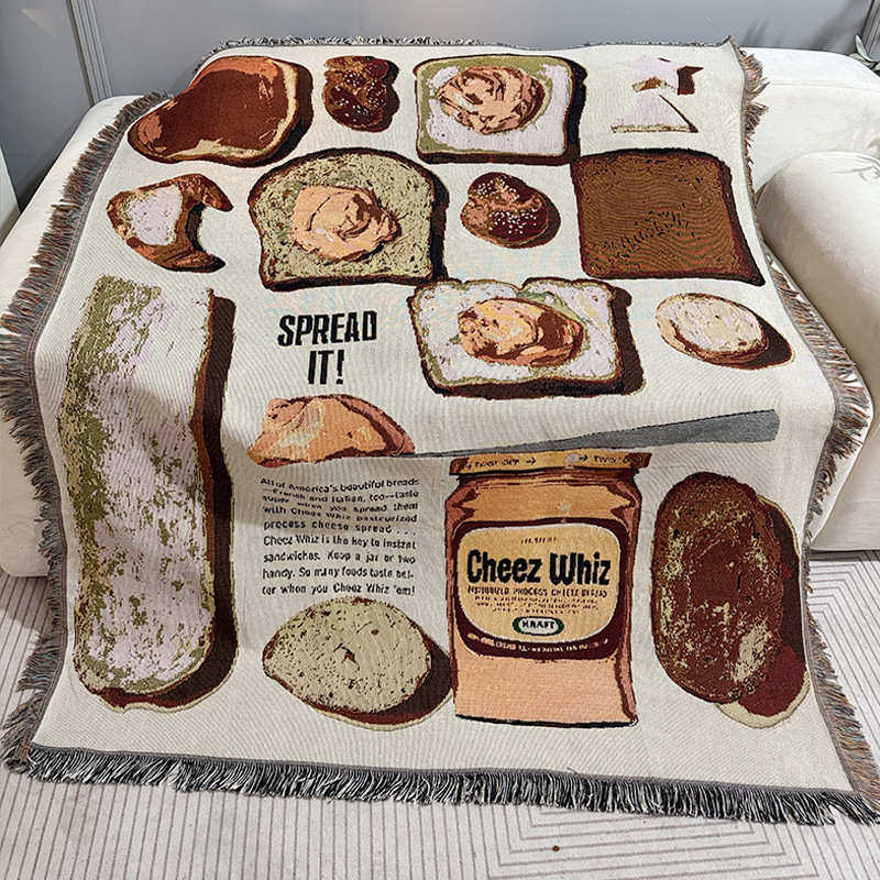 墙面线毯毯毯沙发装饰宿盖风黄油毯子特色面包单人民装饰椅子毯铺,床上用品,休闲毯/毛毯/绒毯,淘宝优惠券,粉丝福利购,淘宝优惠卷