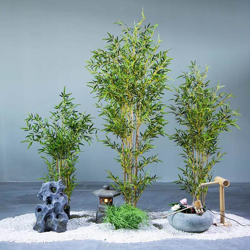 仿景真竹子仿真竹子造景屏风断中室内装隔饰假竹子高档细水毛竹新
