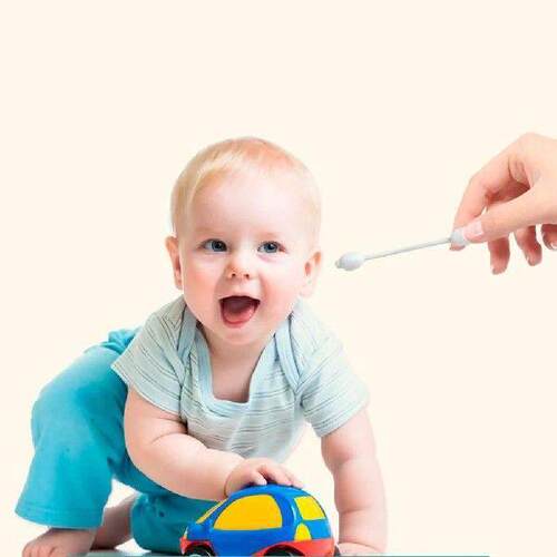 56 Pcs Thin Cotton Swab Sticks Ear Box Tips Fioc Pointed