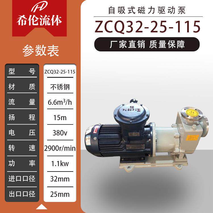 【希伦牌】ZCQ32-25-115 不锈钢材质 自吸磁力驱动泵 耐酸耐碱