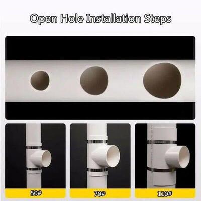 PVC Open Tee Pipe Joint Repair Patch Drain Pipe Adapter