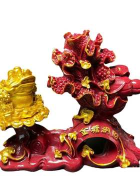 蟾货源摆件朱描金白菜直播客厅如意紫财批发纳本命年砂金居家金砂