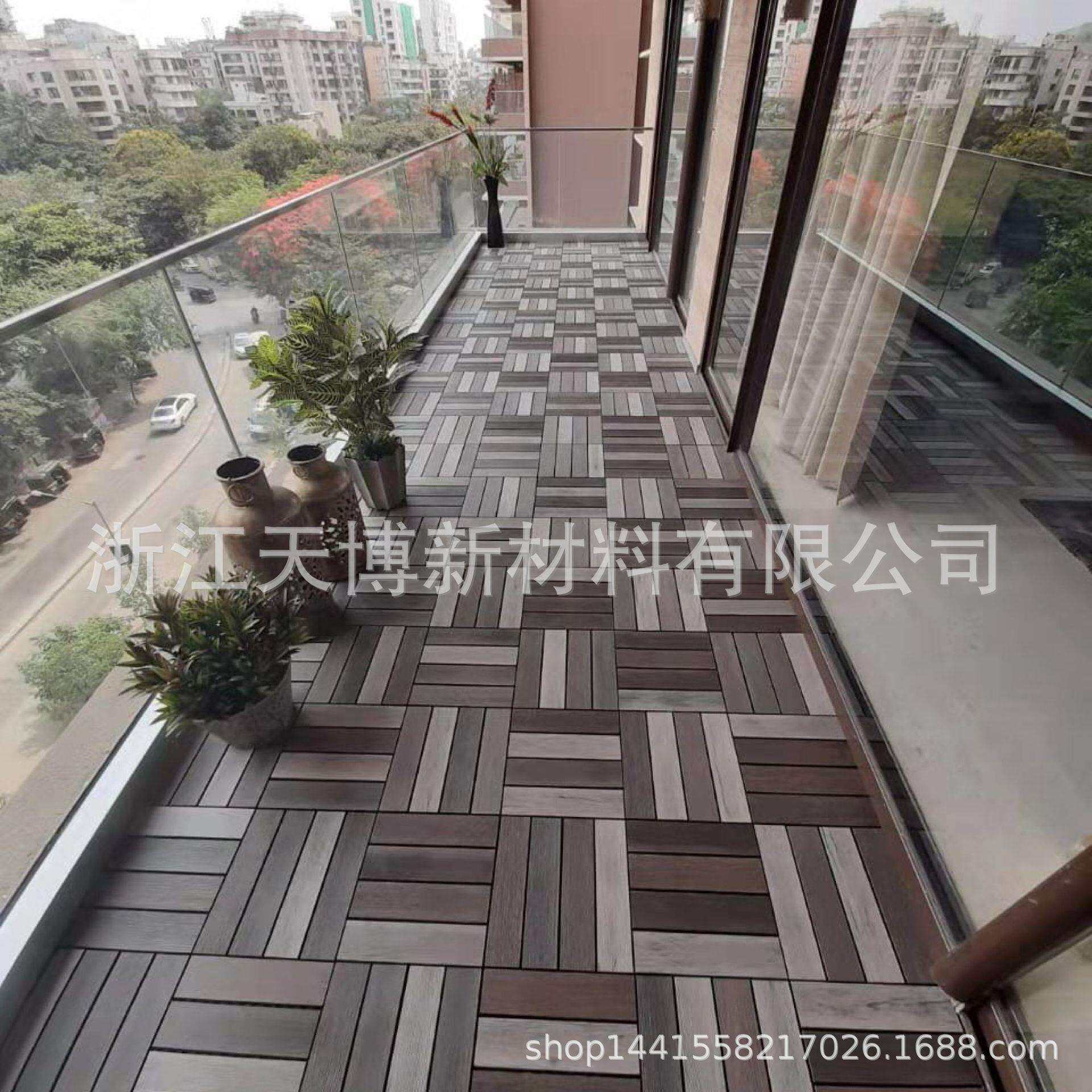 塑木自贴自拼地板户外生态木户外防水阳台拼接做旧地板防腐