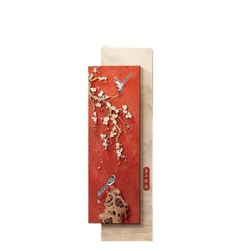 喜上枝头新中式玄关装饰画花鸟过道走廊尽头挂画寓意好入户壁画灯
