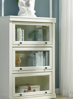 美儿式F5M59SHJ实木柜储书物柜书一体整墙带柜门置物架童家用落地