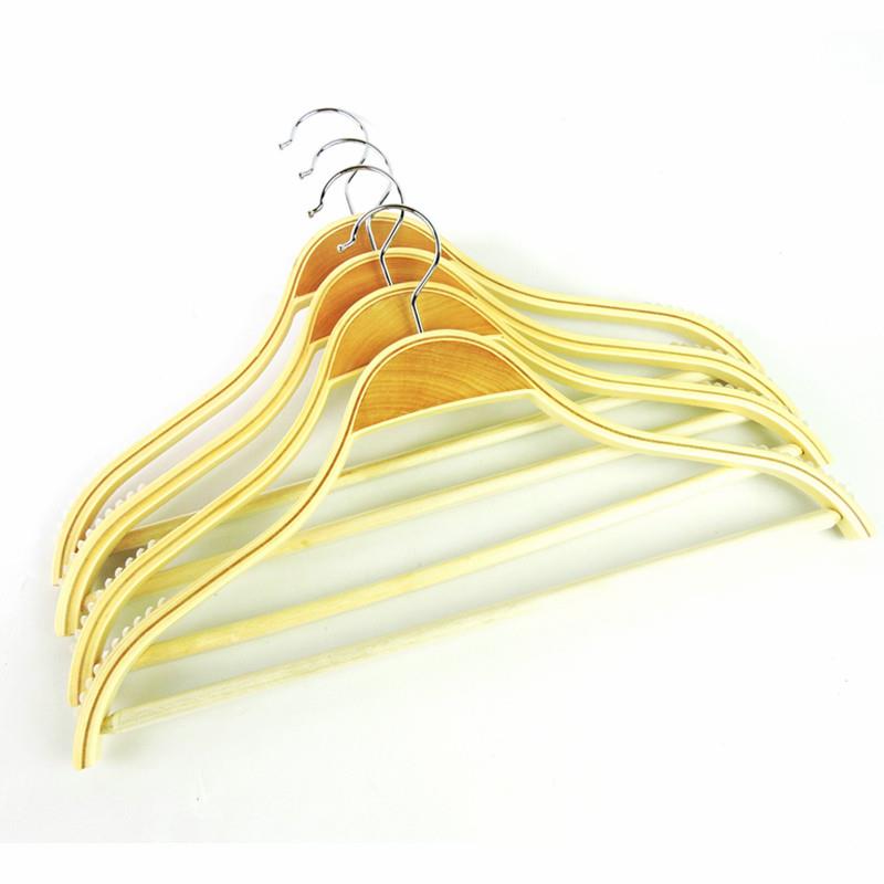 高档实木衣防滑衣架儿童服装店用木子头木制家晾挂架衣服撑木质收