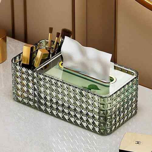 轻奢高级感纸巾盒创意客厅桌面抽纸盒带收纳带弹簧多功能纸抽盒