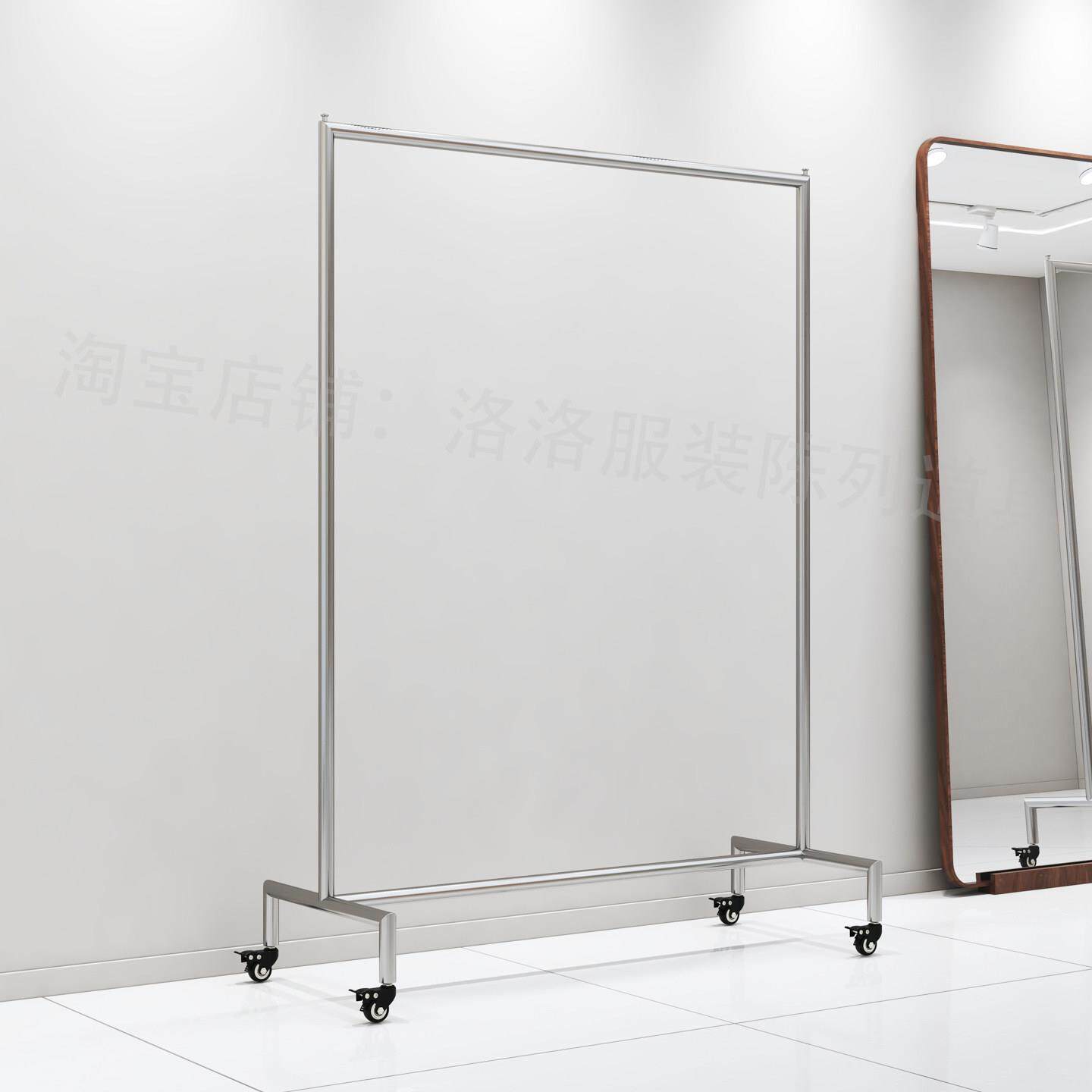 服装店展示架落地式不锈钢买手店移动轮字挂衣架中岛架女装店货架