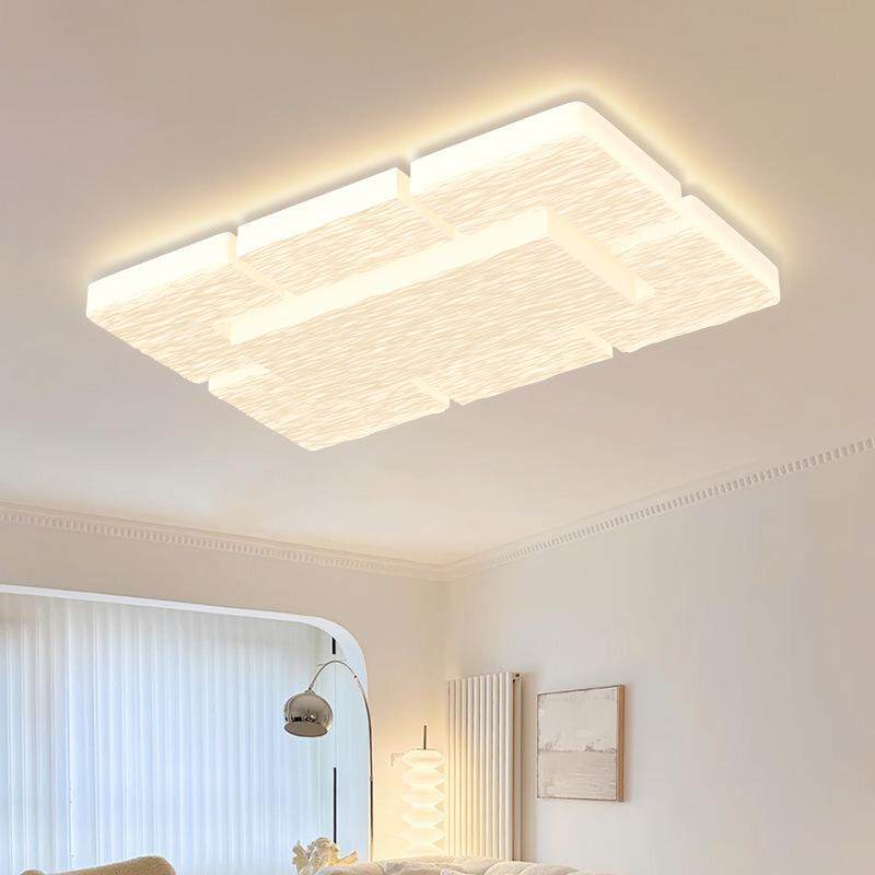 网红百搭LED奶油风吸顶灯简约创意服装店商场展厅长方形照明灯饰