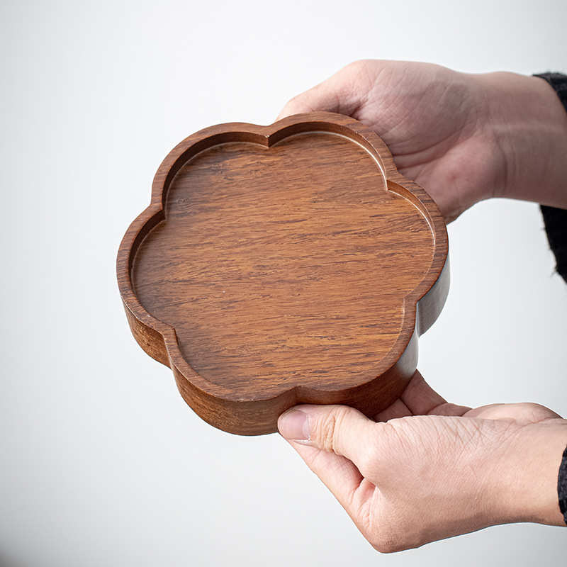 花梨木壶实木小茶台重竹干泡台茶承茶托盘 壶托原木隔热垫炉垫