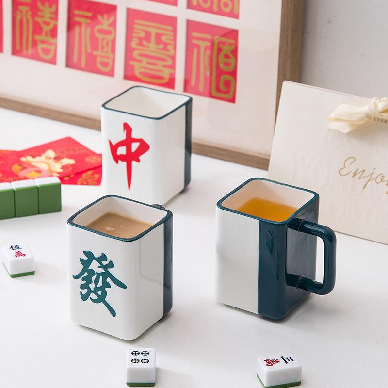 好创运3227财麻将陶瓷杯个性意国朝克杯伴马手礼家用发咖啡杯