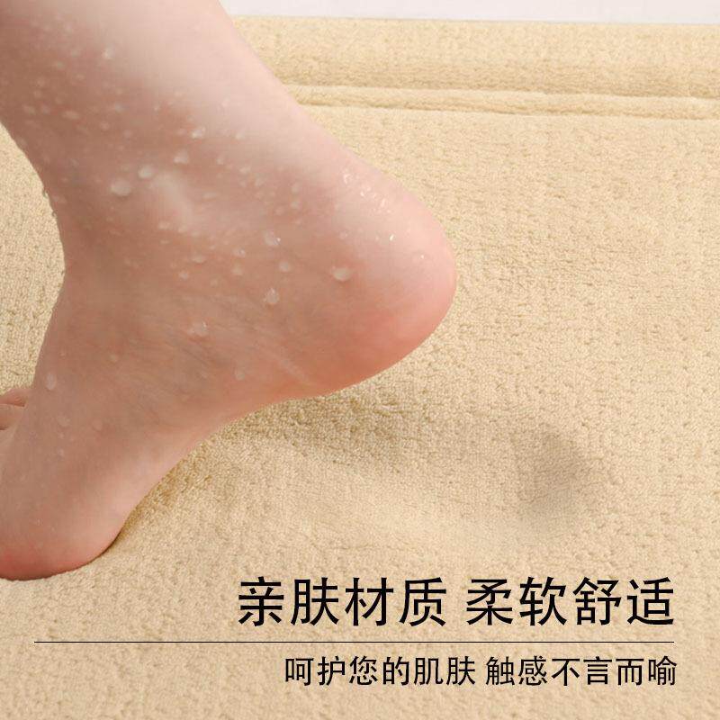 新款珊瑚绒压花浴室门口防滑地垫家用国风加厚回弹卫生间吸水脚垫