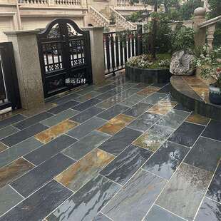 青石板别墅庭院阳台花园露台文化石防滑仿古广场户外楼顶地砖