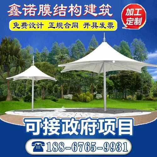 新款直销张拉膜结构伞景观棚小品公园景区设计钢结构遮阳雨棚布膜