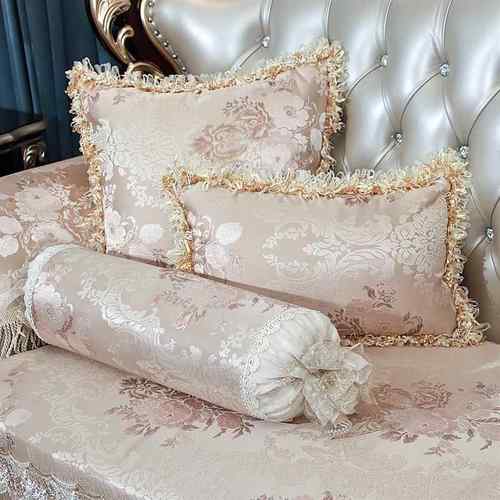 【高支高密编织】式NkNDSmkE沙靠垫抱枕大靠奢枕发高挡华床头腰枕