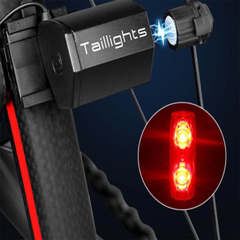 磁性自发电山地车后尾灯，夜间骑行尾灯，安全警示灯，自行车闪光