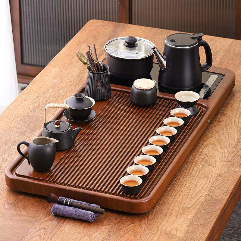 黑陶茶具整套自动上水茶盘一体家用2025新款办公室泡茶壶茶杯茶具