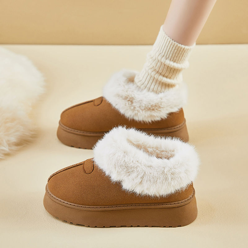 雪地靴脚蹬面包皮毛时尚雪地靴