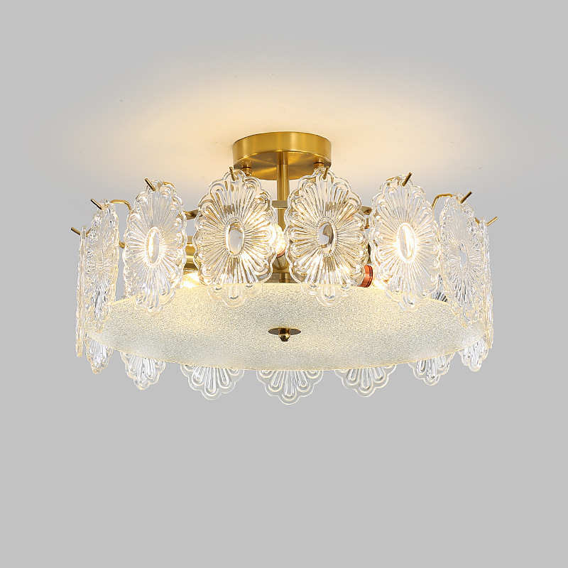 法式水晶意式简约温馨卧室灯主房间餐厅灯浪漫艺术美式玻璃吸顶灯