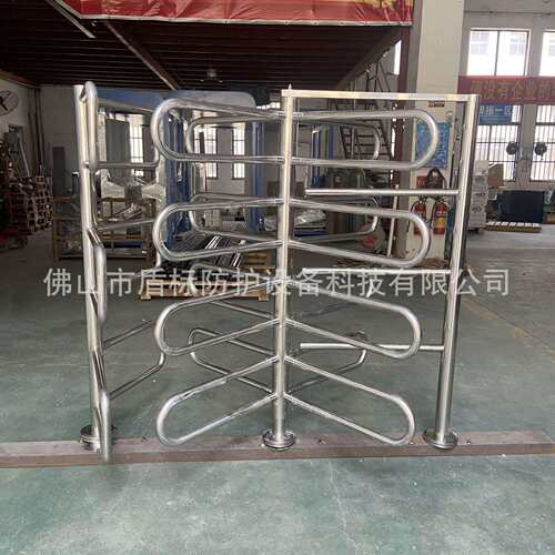 超市来图生产单向旋转闸 不锈钢简约机械手动半高单向门 安装简便
