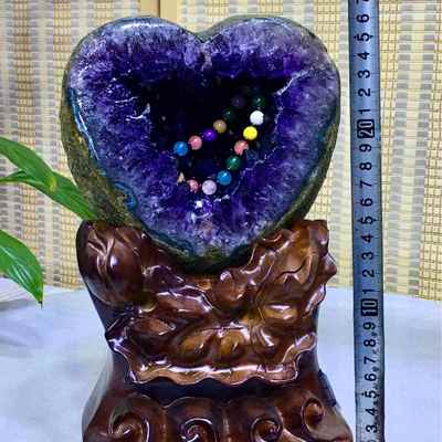 乌拉圭钱袋子摆件紫办晶天摆件然紫洞晶簇水晶原石VRP公室客厅摆