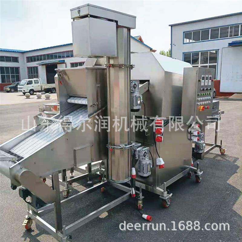 碎肉重组鸡块上粉机全自动上浆裹粉机无卫生死角撒粉厚度可调