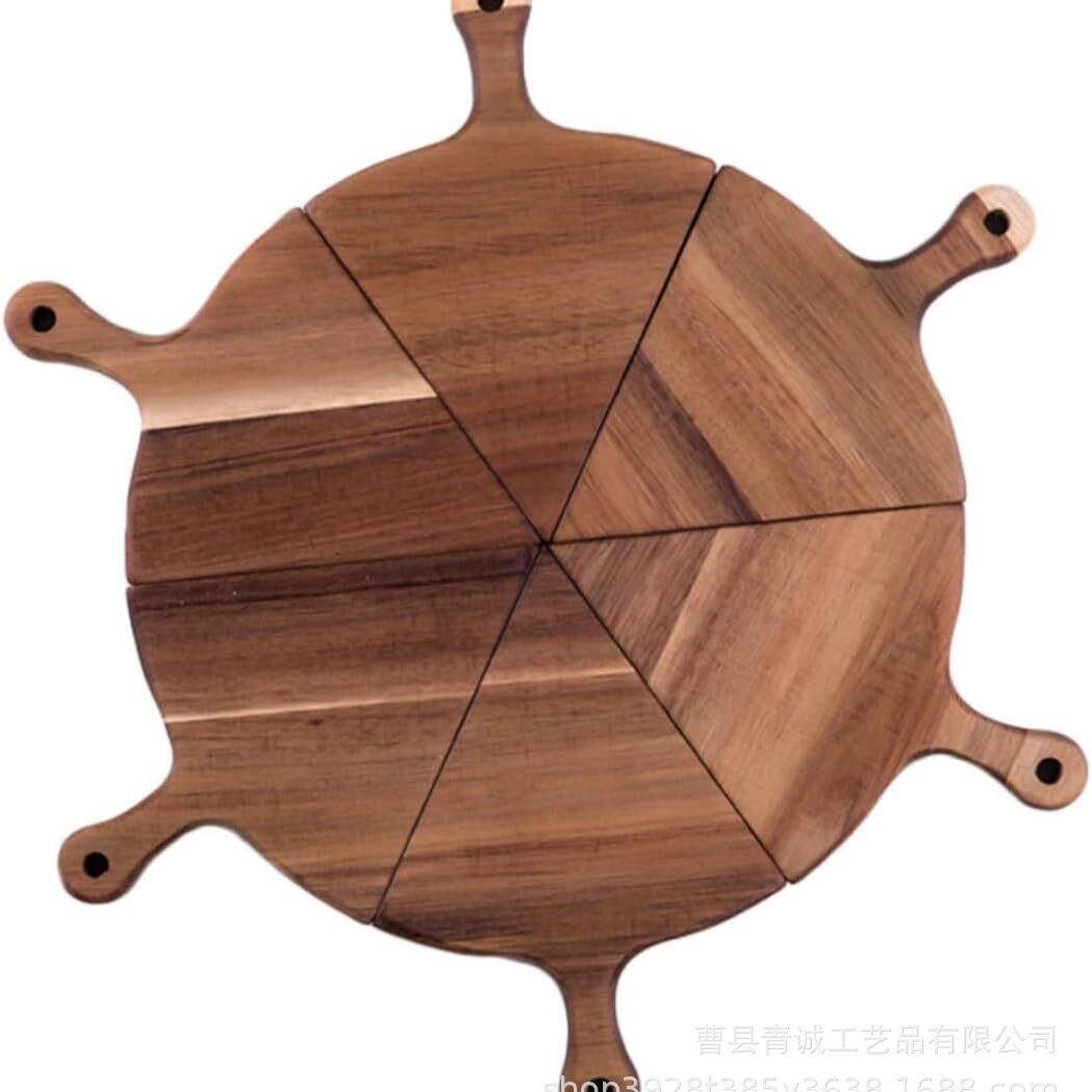 创意木制披萨托盘分割牛排板相思木托盘家用不规则西餐盘木质托盘