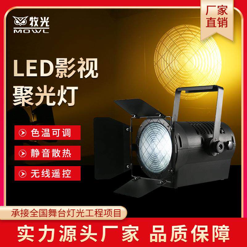 舞台灯光Led200W聚光灯暖白正白影视剧院演出演播室面光菲涅尔灯