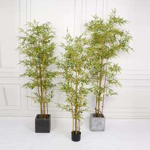 仿真竹子树盆栽屏风隔断竹子树装饰景观酒店茶楼落地植物摆件