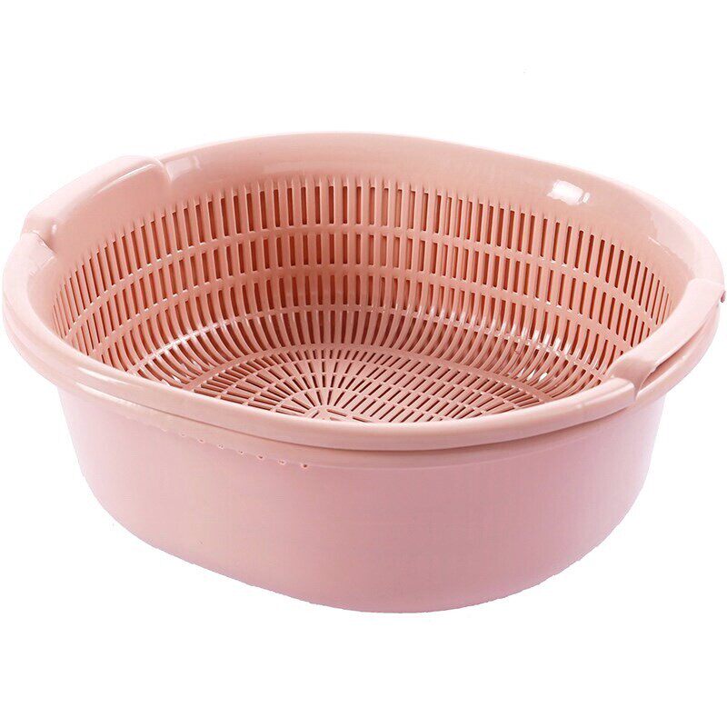 洗莱沥水篮双层大号菜池洗菜盆塑料厨房收纳筐菜篮子洗菜蓝