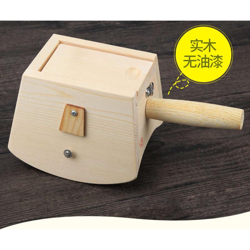 弧形温灸器实木双柱双针艾灸盒颈部木制随身灸艾灸器具颈椎足三里