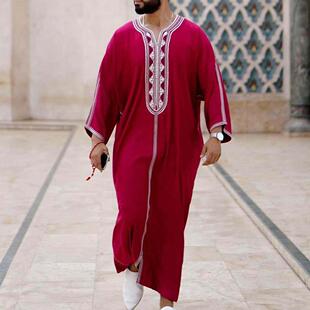 Thobe Kaftan Shirt男士 Men 长袍 Long Gown Africa Muslim Dress