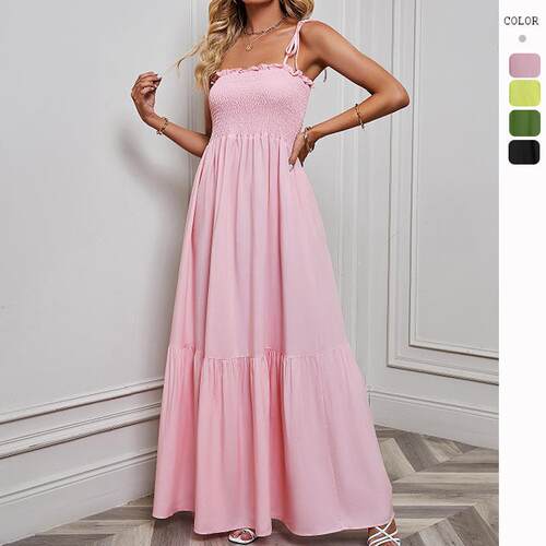 Thin strap strapless beach long dress 细绑带抹胸沙滩长裙子