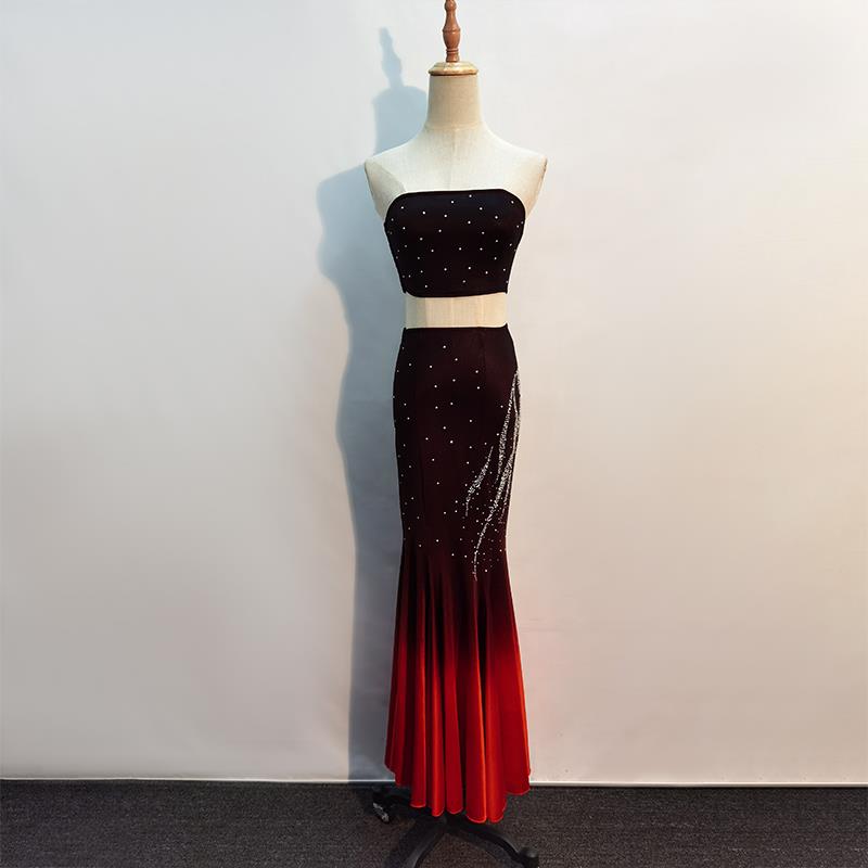 高档傣舞族蹈演出服练功裙女表演服傣族舞裙孔雀舞鱼尾半身考裙艺