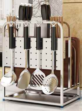 锈钢架刀收纳架304刀架房置物架调味调不料架厨子瓶功能多层五金